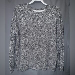 Athleta Studio to Street Pullover Micro Cheetah Animal Stretch Tops Size M